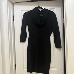 Connected Apparel Black Long Sleeve Cowl Neck Dress